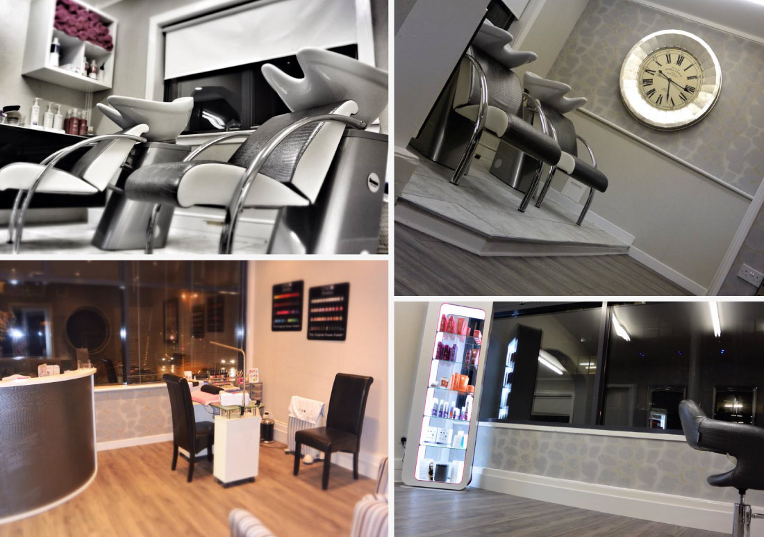 Moderno hair boutique web and print design from levelone creative